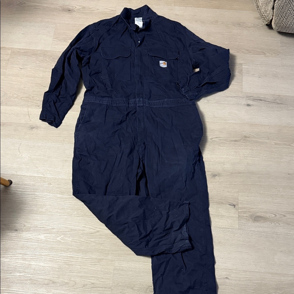 Carhartt Dark Blue Career Blue Collar Work Coveralls BibsOveralls 50 Short